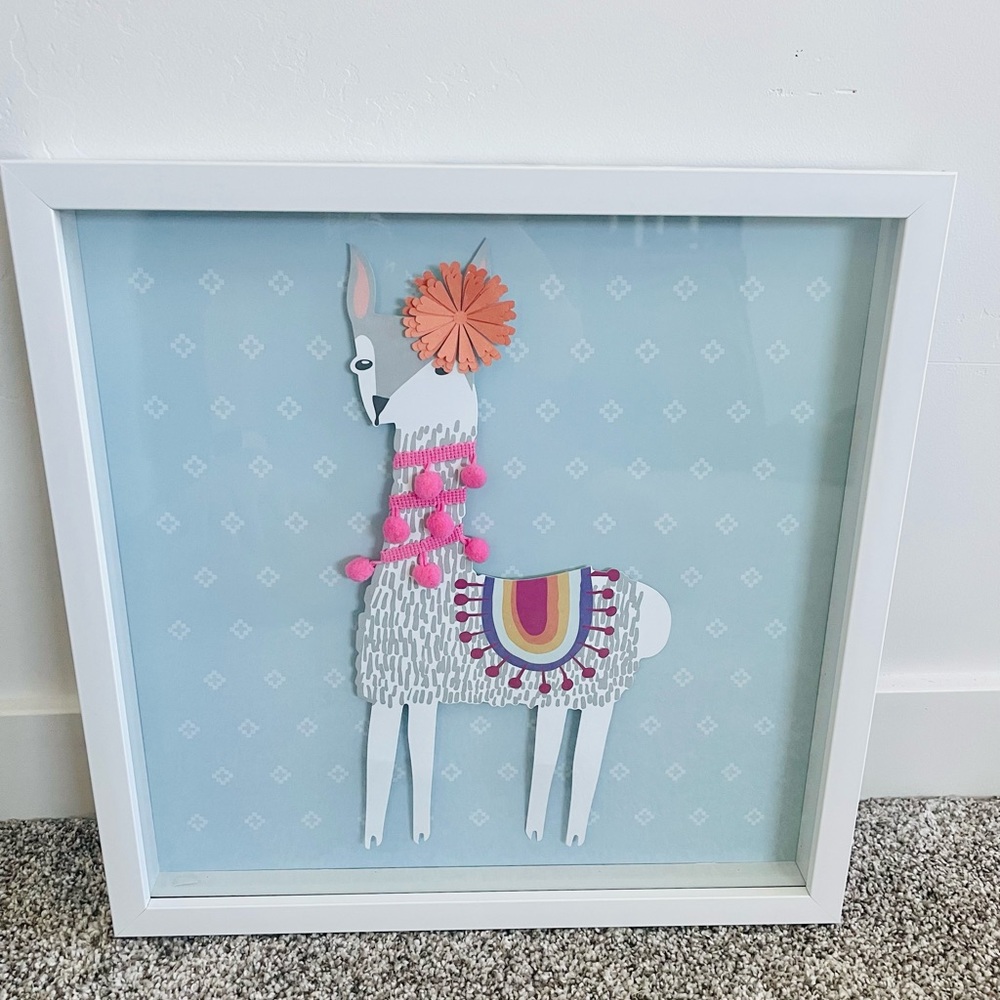 Pillowfort Llama Framed art